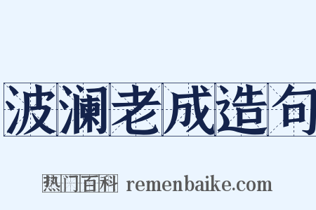 波澜老成造句是什么意思的图片